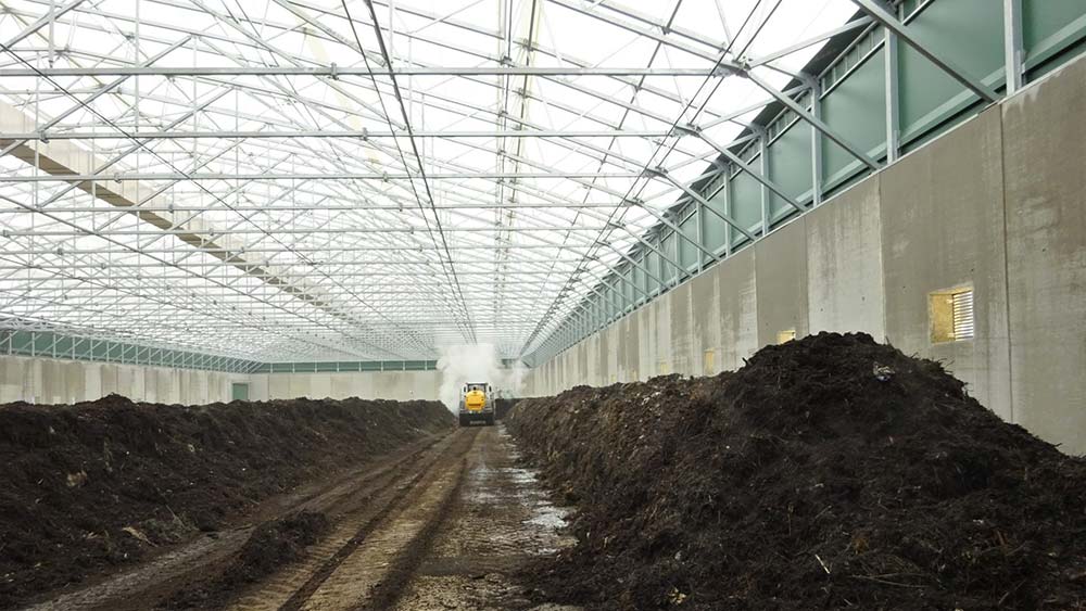 Zeltlagerhalle als Kompostieranlage