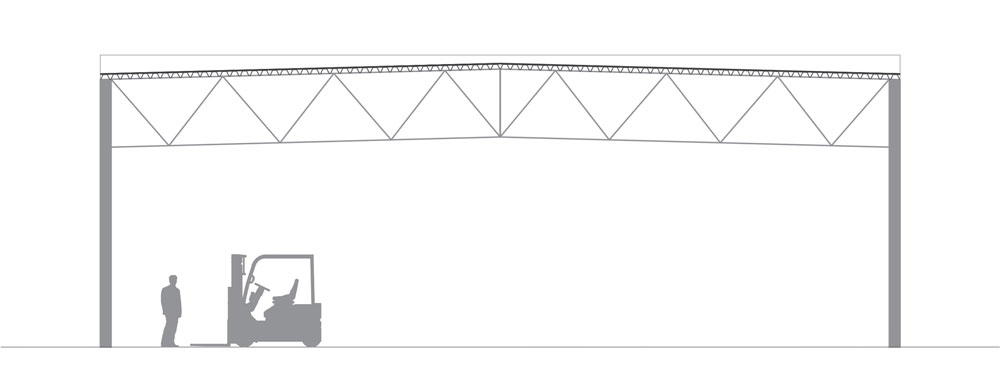 Skizze der Form des Schwarzmann X Lagerzelts mit einer Spannweite über 15 m. Skizze der Form des Schwarzmann X Lagerzelts mit einer Spannweite über 15 m.