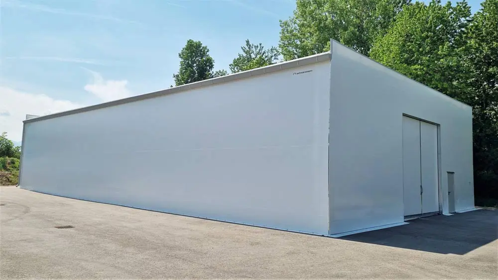 Flachdach-Zelthalle – Schwarzmann X®